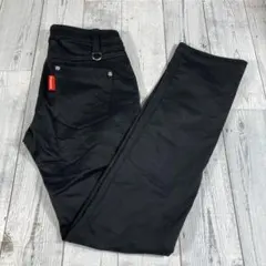 リコックゴルフレディースMサイズスキニーデニム ブラック ロールアップ可美脚