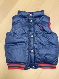 ラルフローレン ダウンベスト ネイビー レッド