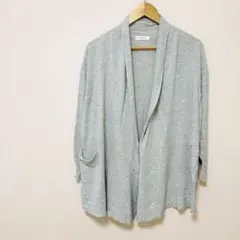 【セポ】ゆったりシルエット長袖ショールカラーカーディガン　Mサイズ　灰色グレーのサムネイル