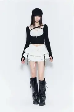 airy tiered skirt mini theredthread wh - メルカリ