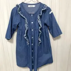 110センチ　ワンピース　SLAP SLIP デニムワンピース　羽織り