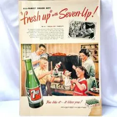 希少！ヴィンテージ 1951年 セブンアップ 7UP 雑誌広告 ポスターのサムネイル
