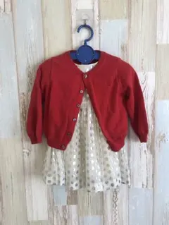 水玉ワンピース　カーディガン セット