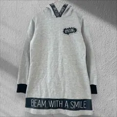 パーカーチュニック プルオーバー Aライン 英字ロゴ 裏起毛 フード付き