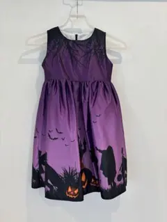 ハロウィン 衣装 紫 ドレス ワンピース 120cm コスプレ 女の子