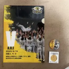 ①会員限定優勝記念メダル　②優勝記念クリアファイル　③缶バッジ「原口文仁」のサムネイル