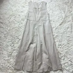 【美品】ebure エブール リネン ウール　サロペットオールインワン　S