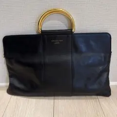 CHRISTIAN VELA ブラックレザークラッチバッグ