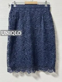 k0542 UNIQLO レーススカート ブルー
