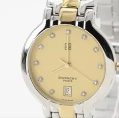 新品電池/GIVENCHY メンズ 腕時計 コンビ ローマン クォーツ 美品 