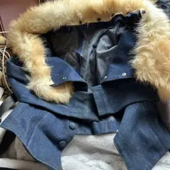 デニムファー付きジャケットラメ付き