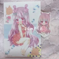 手描きイラスト 原画 オリジナル ／メンダコちゃんの夏休み - メルカリ