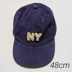 オーシャンアンドグラウンド 48cm コーデュロイ キャップ 帽子 紫 NY