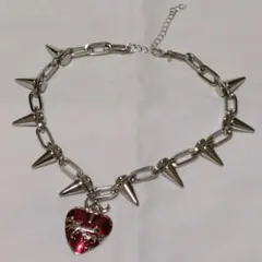 チョーカーネックレスハートロック パンク　y2kトゲトゲ男女兼用サブカルゴシック