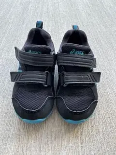 ASICS キッズスニーカー 16センチ　ブラック/ブルー