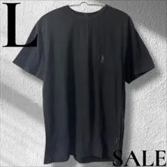 「即日発送」L アウトドア黒 半袖Tシャツ シンプルデザイン