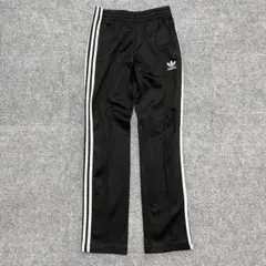 古着 adidas アディダス トラックパンツ ブラック 刺繍ロゴ