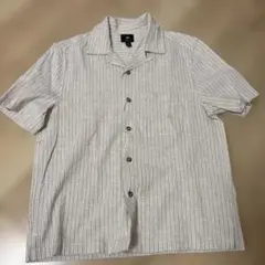 H&Mメンズ、コットンリネン半袖シャツ