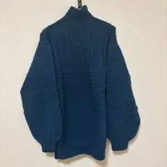 古着　ネイビー タートルネック ニット