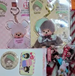 6個セット モンチッチ アクリルキーホルダー、チャーム、缶バッジ