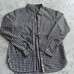 無印良品　黒白　ギンガムチェックシャツ　長袖　サイズＳ　コットン100%