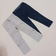 H&M　グレー　ネイビー　綿パンツ　２点セット　120