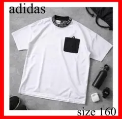 adidas✨ホワイトメッシュシャツ size 160　Lサイズ相当　ゴルフ