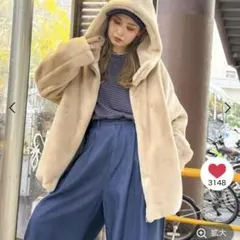 [MODE NORM CORE] ベルベットファーフードブルゾン