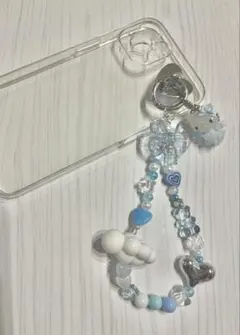 ビーズストラップ　ハンドメイド　スマホストラップ　携帯