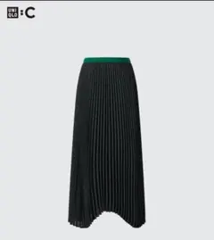 UNIQLOC 黒と緑のドット プリーツスカート Sサイズ