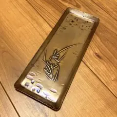 ★最終値下★ 鎌倉清雅堂　未使用　手作り銅器　ペン皿　生地色　蘭小　箱付き