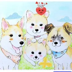わんちゃん似顔絵　お描きします。
