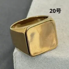 ステンレス 特大 ゴールド 印台リング シグネットリング ゴールドリングのサムネイル