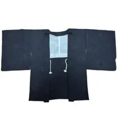 三つ紋 黒紋付き 鼓柄 羽織紐付 羽織 身丈79.5cm 裄丈65cm 和装