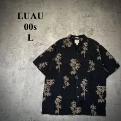 00s【LUAU】ルアウ（L）シルクアロハシャツ＊開襟シャツ＊オープンカラーのサムネイル