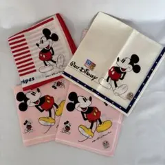 昭和レトロ　ミッキーマウスハンカチ　4枚セット