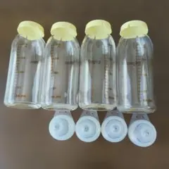 ピジョン 哺乳瓶 母乳実感 200ml 4本　流量大乳首4個おまけ　産院用哺乳瓶