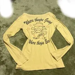 骸骨 ハート ロック スカル ドクロ ロンT ピタッとピチッと ギャルTシャツのサムネイル