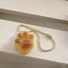 プリン 肉球 チャーム キーホルダー
