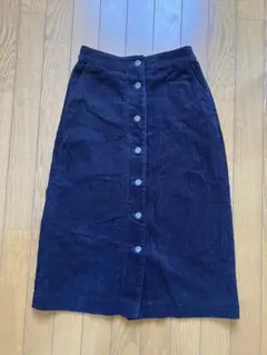 ユニクロ コーデュロイフロントボタンスカート(ハイウエスト丈標準69〜72cm)