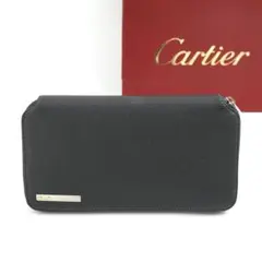 ✨極上美品✨ Cartier 長財布 サントス レザー ブラック 付属品完備
