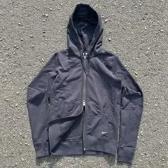 00s NIKE ナイキ ジップパーカー 短丈 archive y2k 黒 刺繍