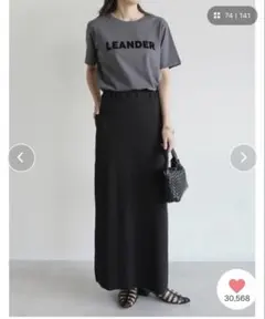 RE:EDIT フロッキーゴシックロゴTシャツ　チャコール　Lサイズ　接触冷感のサムネイル