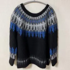 ノルディック柄 アルパカ混セーター 長袖