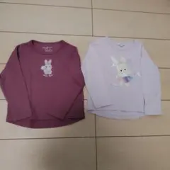 長袖　長Ｔ 2枚セット 100cm うさぎ　エニーファム