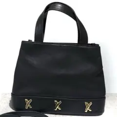 美品】パロマピカソ 2way ショルダーバッグ ハンドバッグ レザー 黒 X金具のサムネイル