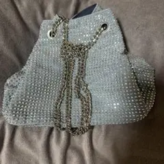 スパンコール グレー パーティーバッグ