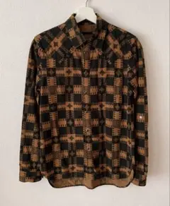 iroquois イロコイ モロッカンチェックシャツ 幾何学模様 サイズ1