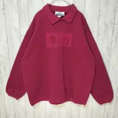 USA製　ビンテージ古着　襟付きスウェット　刺繍デザイン　オーバーサイズ
