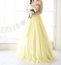 イエローチュールドレス ストラップレス